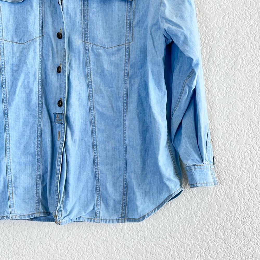 Lizwear | Vintage button down shirt chambray throw on size small - Picture 2 of 9